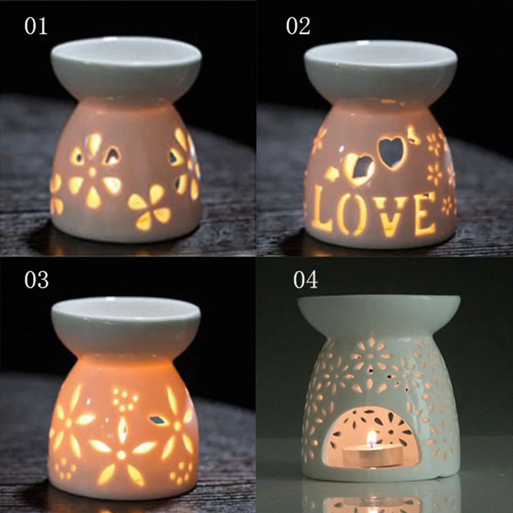 Valentine's Day Gift Wax Melt Burner Candle Warmer Diffuser Ceramic White Christmas Party Supplies Essential Oil Aromatherapy
