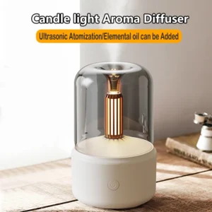 Candlelight Mini Aroma Diffuser USB Air Humidifier Essential Oil Night Light Cold Mist Maker Sprayer for Home Gift