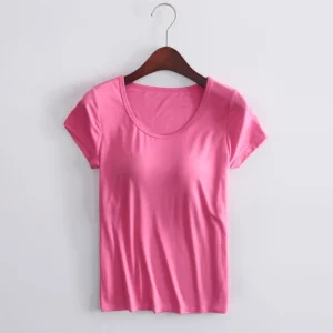 S-4XL Casual One Piece Women's Summer Pajamas Short Sleeve Woman Sleepwear T-shirt Chest Pad Lounge Sleep Shirt Outside Wear Top