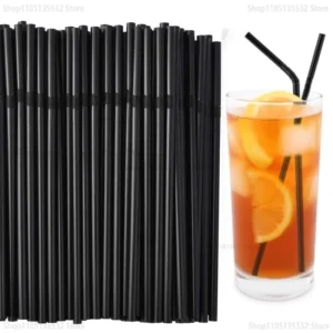 100-1000Pcs Drinking Straws Colorful & Black rietjes Flexible Wedding Party Supplies Drinking Straws Kitchen Wholesale