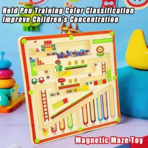 Montessori Magnetic Rolling Maze For Kids Hand Eye Coordination Thinking Puzzle Toys For Kindergarten Learning and Development